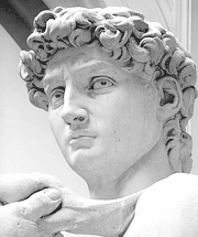 Image of Michaelangelo's David in grayscale, sourced from Wikipedia